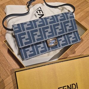 Fendi Blue Monogram Shoulder Bag